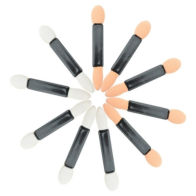 50 esponjas aplicadoras de sombra de ojos de doble cara, brochas portátiles para sombra de ojos, herramienta de maquillaje para mujeres y niñas.