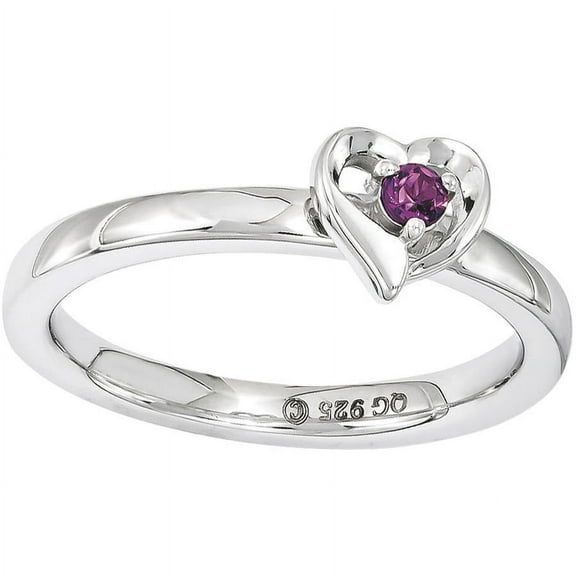 Rhodolite Garnet Sterling Silver Heart Ring