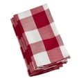thumbnail image 1 of SARO  20 in. Square Buffalo Plaid Check Pattern Design Cotton Napkins - Red &amp; White  Set of 4, 1 of 1
