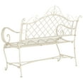 thumbnail image 5 of SAFAVIEH Abner Outdoor Patio Wrought Iron Garden Bench, Antique White, 5 of 9