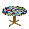 thumbnail image 3 of JEUXUS  Butterfly Colorful Butterflies Round Tablecloth 60 Inch Washable Table Cloth Cover Indoor Outdoor for Dining, 3 of 7