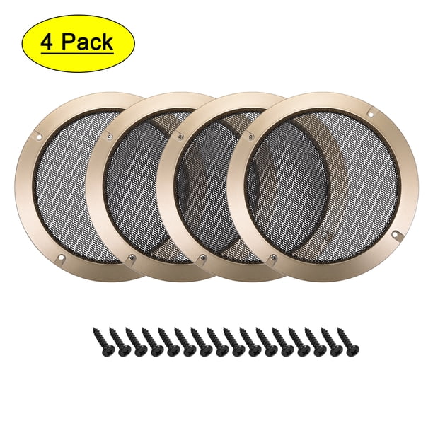 Uxcell 4 pcs 6.5" Rejilla de altavoz con distancia diagonal del agujero de montaje Protector de subwoofer