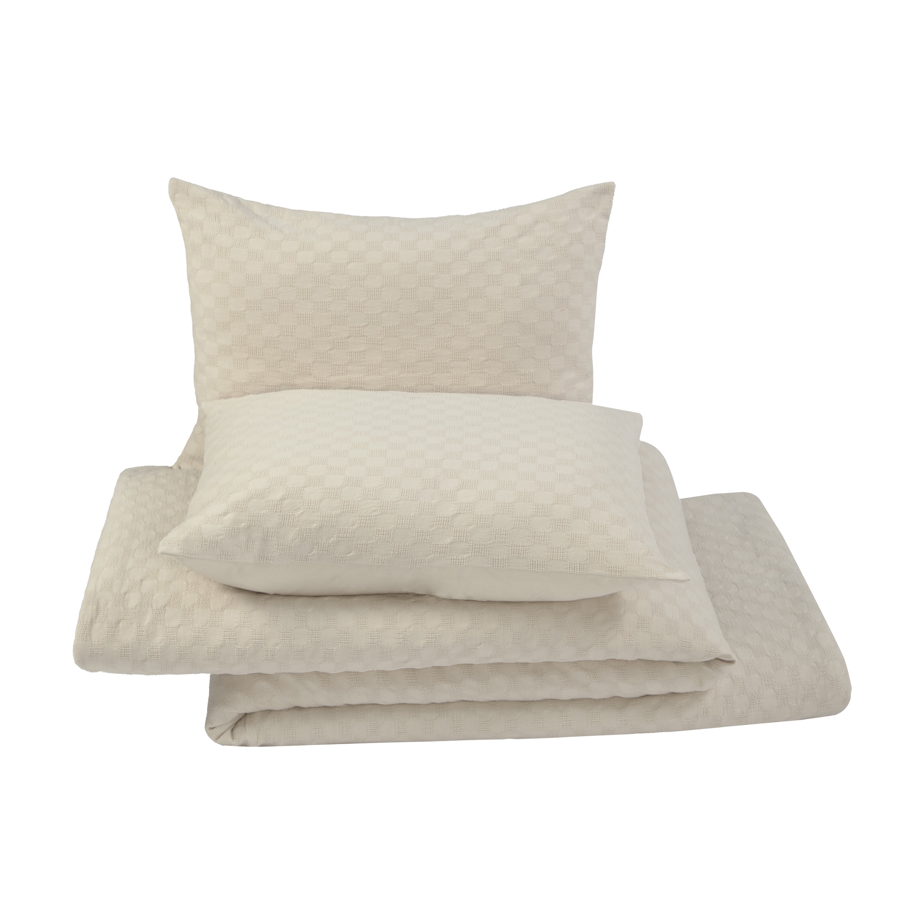 Better Homes & Gardens 3-Piece Papyrus Beige Block Weave Comforter Set, Adult Full/Queen