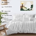 thumbnail image 4 of Gray Bedding 3 Piece Duvet Cover Set Full Size, Abstract Lines Gradient Minimalist Modern Texture Soft Microfiber Comforter Cover with Zipper Closure & Pillowcases, FadeResistant Quilt Cover, 4 of 9