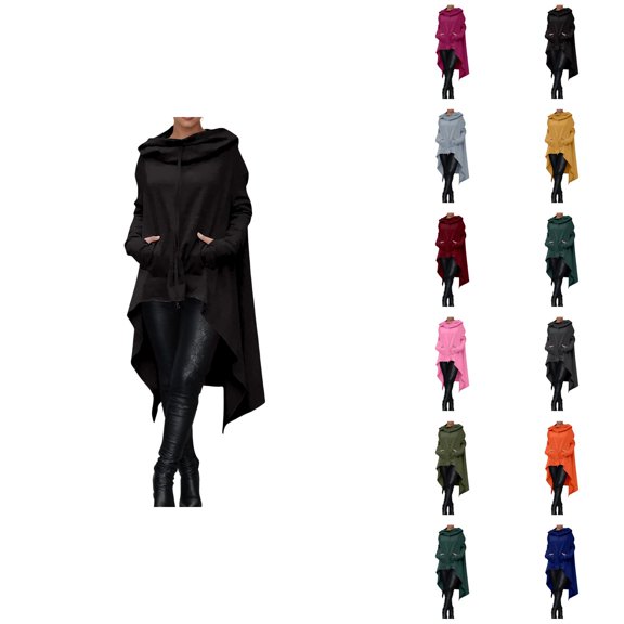 Women's Oversized Hoodie with Pockets Long Sleeve Irregular Hem Plain Casual Sweatshirt Pullover Tops