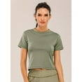 thumbnail image 2 of Workout Tops for Women Racerback Yoga Shirts Athletic Running Gym Crop Tops, Green, Large, 2 of 7