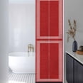 thumbnail image 3 of No Glue Heat Blocking Window Flims, Red Geometric Window Privacy Film Frosted, White Greek Key Design Burlap Modern Art Peep-proof Door Windows Tint for Bathroom, Dormitory, 17.7 x 78.7 Inches, 3 of 9