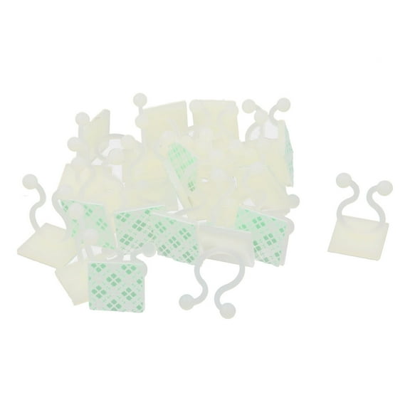 Unique Bargains 0.8" x 0.8" Self Adhesive Mount Twist Lock Cable Tie Wire Organizer Nylon  White 25Pcs