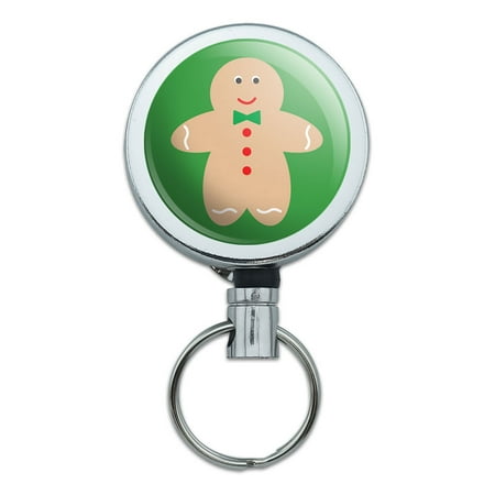 Cute Gingerbread Man Cookie Christmas Retractable Belt Clip Badge Key