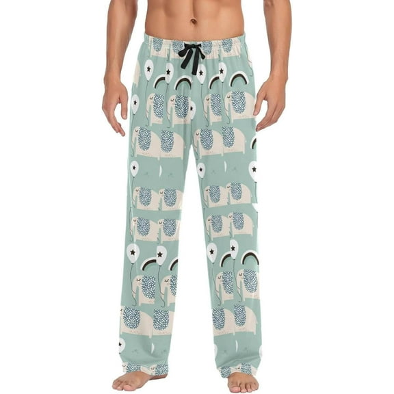 GZHJMY Elephant Pajama Pants for Men, Lounge Pants Lightweight Men Pajama Bottoms with Drawstring Pockets, Christmas New Year Birthday Gifts, X-Large
