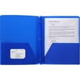 thumbnail image 2 of Business Source Letter Portfolio - 8 1/2" x 11" - 50 Sheet Capacity - 3 x Prong Fastener(s) - 2 Pocket(s) - Poly - Blue - 1 Each | Bundle of 5, 2 of 2