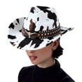 thumbnail image 3 of Byfri Unisex Wide Brim Western Cowboy Hat Adjustable Strap Outdoor Sun Hat 56-58cm, 3 of 7