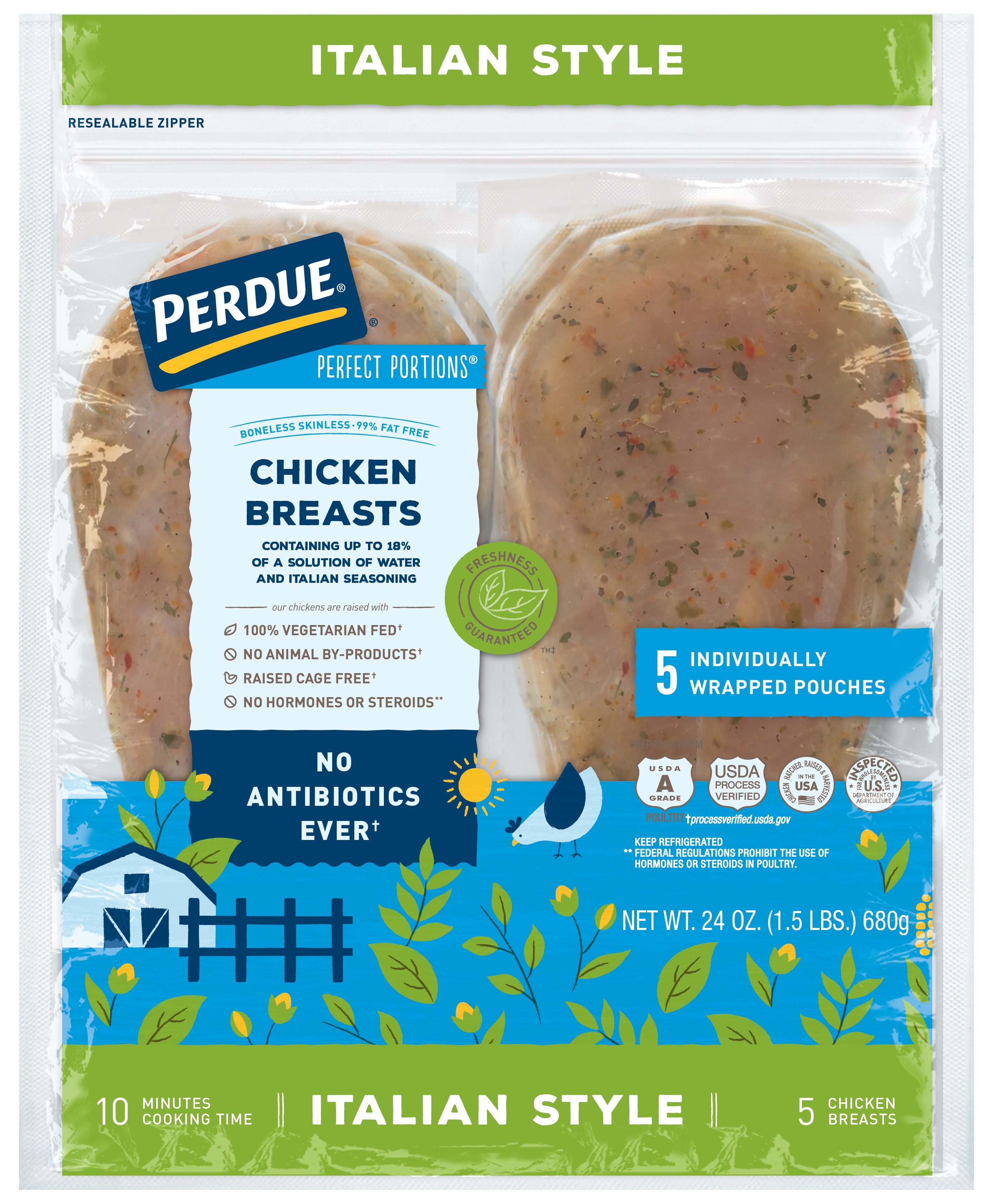 PERDUE Perfect Portions Boneless Skinless Chicken Breast Italian Style