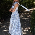 thumbnail image 2 of Nrmvnmi Summer Saving 2024 Women Summer Striped Maxi Dress Spaghetti Strap Cutout Ruffle Long Dress Flowy Swing Beach Vocation Dress For Womens Gifts, 2 of 7