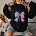 thumbnail image 3 of Christian Patriotic Bow Sweatshirt for Women - American Flag Stars & Stripes with Cross Graphic - Faith USA Flag Pullover - 4th of July Jesus Religious Top, 3 of 7