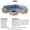 thumbnail image 7 of Ovios 6-Piece All-Weather Wicker Outdoor Sectional Sofa Set with Side Table, 7 of 7