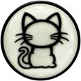 thumbnail image 4 of Body Candy 18mm Glow in the Dark Kitty Cat Black Acrylic Saddle Plug Set of 2pc, 4 of 5