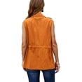 thumbnail image 3 of Women Casual Vest Jacket Sleeveless Drawstring Jacket with Pockets, 3 of 4