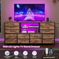 thumbnail image 4 of Afuhokles 14 Drawers TV Stand Dresser for Bedroom up for 65 inch TVs with LED Lights and Power Outlets, Entertainment Center for Bedroom, Brown, 4 of 9