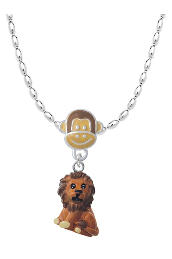 Resin Tan Lion Mia Monkey Charm Necklace