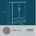 thumbnail image 2 of Mobi Cómoda de Madera Modelo Tristán Color Fresno Largo 99 cm 2 Cajones Recámara, 2 of 5