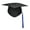 Type D, variant on Xinwanna Graduation Cap with Tassel Bachelors Hat with Adjustable Size Elastic Band Graduation Dress Accessory Master Degree Graduation Ceremony Hat (Type A)