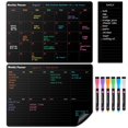 thumbnail image 1 of Fridge Black Whiteboard Calendar Set (3-Pack) - Magnetic Weekly Board, Refrigerator Planner Calendar, List and 6 Markers - Reward Chore Chart for Kids, Teens, Adults, Family, 1 of 7