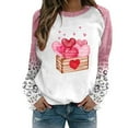 thumbnail image 1 of Gibobby Sudadera con forro polar Mujer Sudadera informal de manga larga con cuello redondo y estampado de amor del día de San Valentín para mujer (estilo 4)(Café, XXL), 1 of 4
