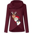 thumbnail image 3 of Blusa de manga larga con cuello alto y botones con estampado navideño para mujer Fridja  FKASFK293, 3 of 3