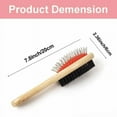 thumbnail image 2 of Wooden Dog Brush Double Sided Pet Hair Grooming Brush Dog Pin Brush and Bristle Soft Brush, Dogs Comb and Brush Grooming Tools for Cleaning for Dogs & Cats with Long or Short Hair, 2 of 5