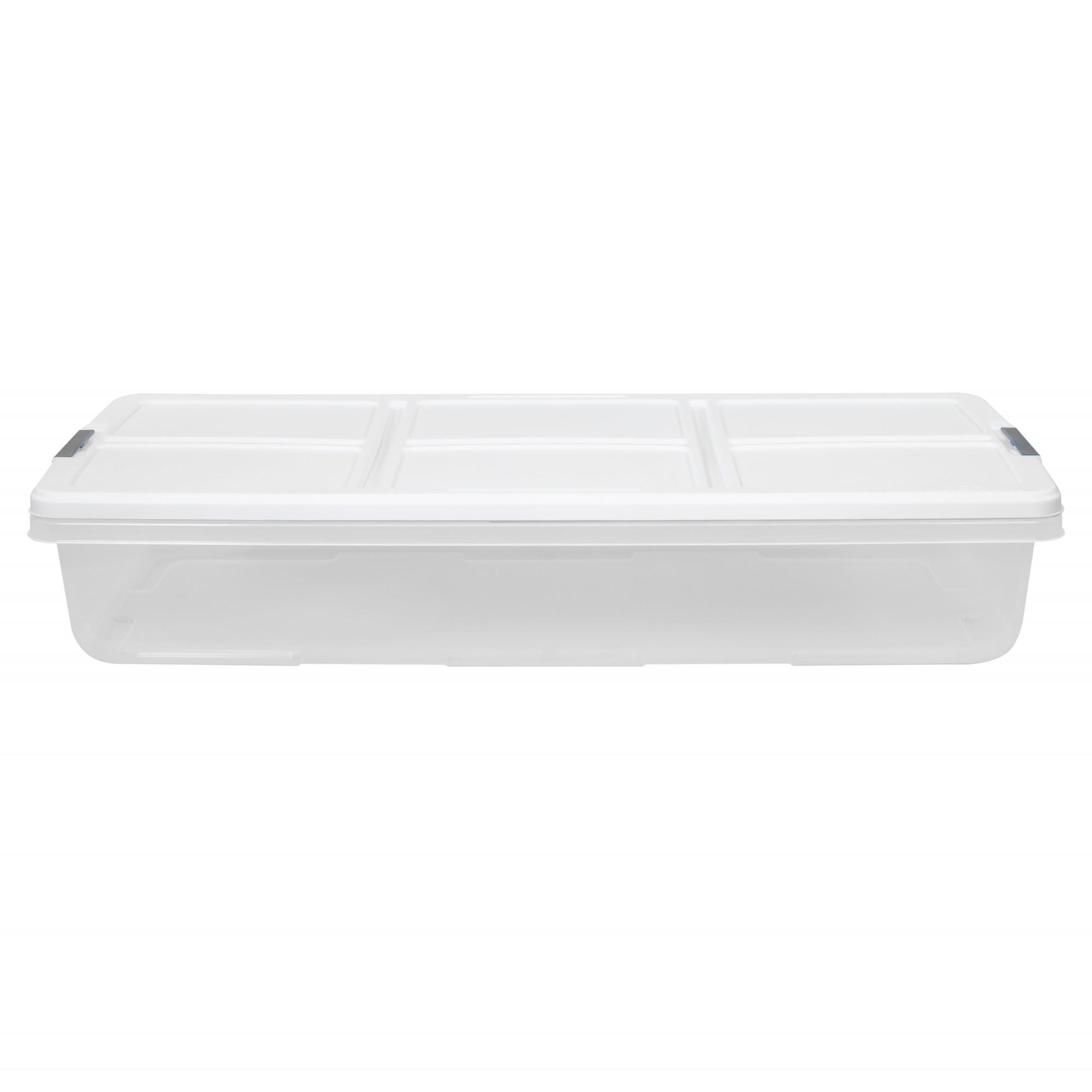 52-qt Hefty Latched Storage Bin, White Lid with Blue Handles - image 3 of 5