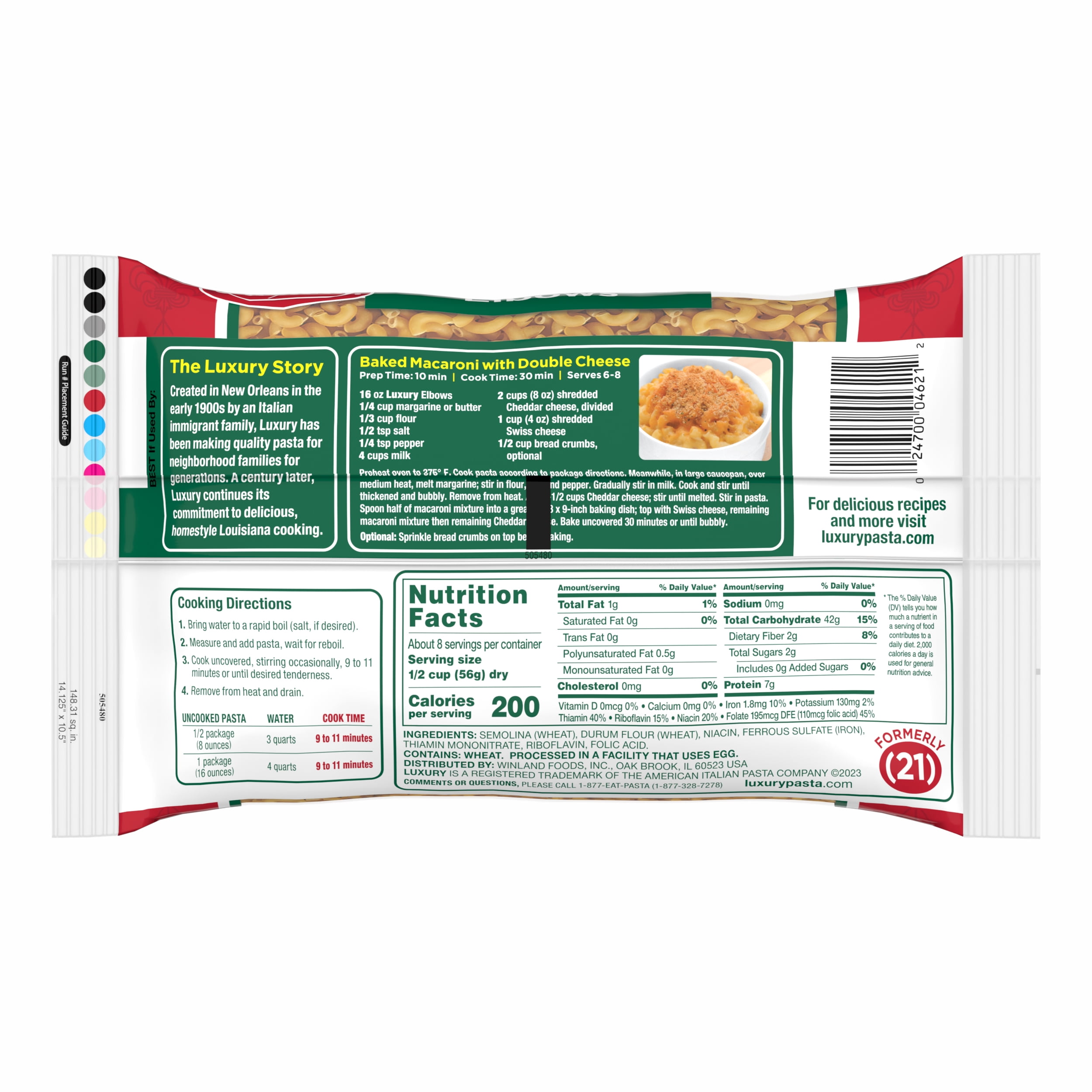 (6 pack) Luxury Elbow Macaroni Pasta, 24-Pack (16 oz Each) – Pasta for Mac & Cheese, Soups & Salads