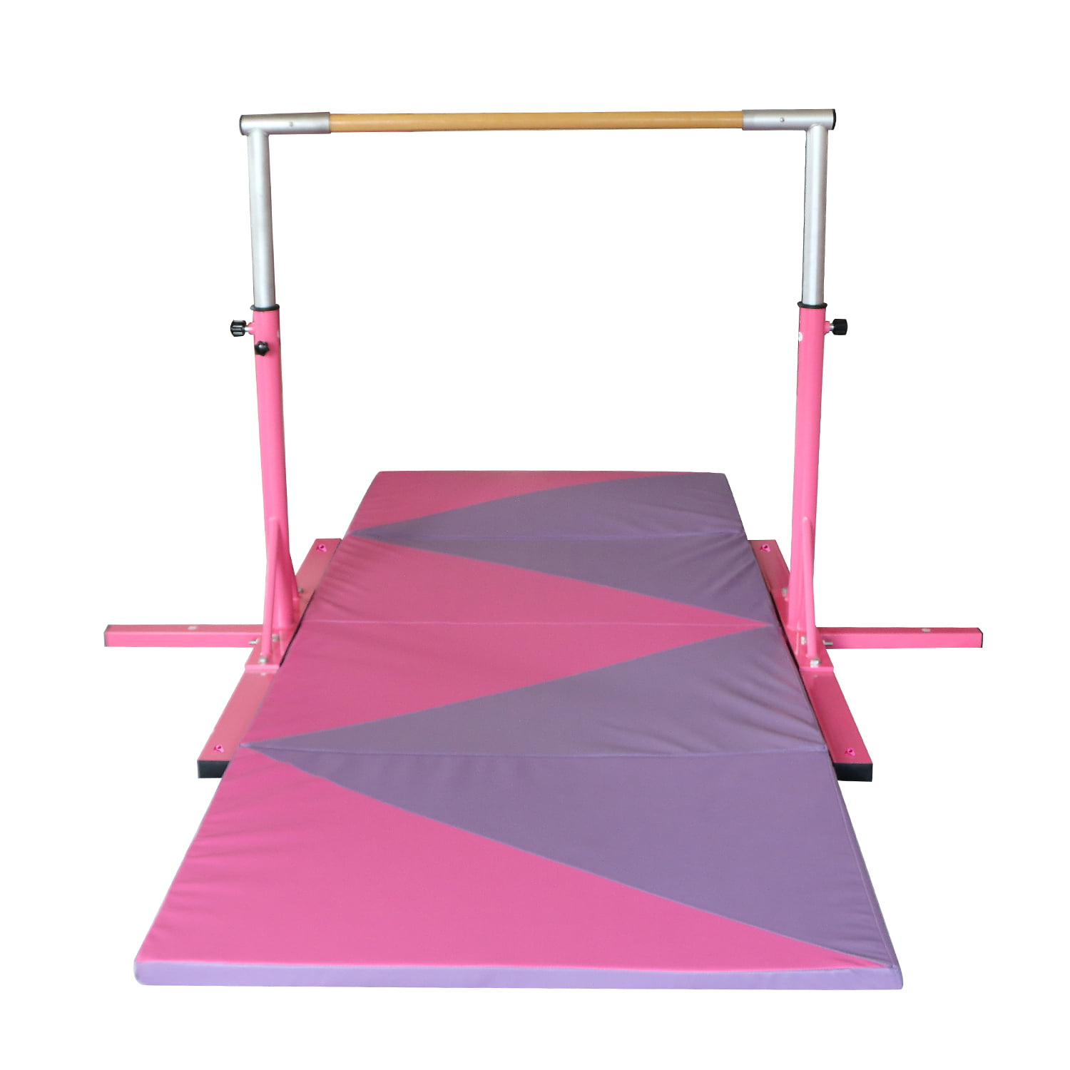 Bestmart INC Adjustable 3-5 Gymnastics Junior Training Bar and 10ft Folding Mat Combo Gym Set 