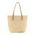 thumbnail image 3 of Straw Beach Bags Tote Bag Handwoven Shoulder Bags Purse , Beige, 3 of 7
