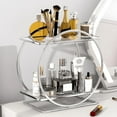 thumbnail image 2 of DERCLIVE 2 Tier Bathroom Countertop Organizer, Metal Cosmetic Organizer and Storage, Make up Counter Shelf Perfume Holder Rack Cosmetic Display Tray for Bathroom Counter, 2 of 11