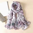 thumbnail image 6 of NUZYZ Women Stylish Floral Print Long Neck Scarf Hijab Head Wrap Beach Anti UV Shawl Black, 6 of 8