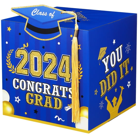 GOOHOCHY Caja de recuerdos de graduación 2024 Caja de regalo de graduación Decoraciones para fiesta de graduación 2024 Recuerdos para fiesta de graduación