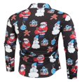 thumbnail image 3 of Men‘s Christmas Dress Shirts Fun Printed Long Sleeve Regular Fit Button Down Shirts Light Blue M, 3 of 8