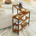 thumbnail image 6 of Costway 360° Rotation Mobile Laptop Table with 2-Tier Storage Shelves & 6 Universal Wheels Brown, 6 of 11