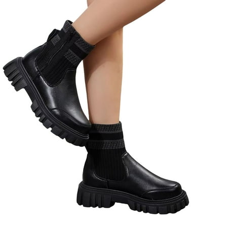 

Women s Casual Short Boots Autumn And Winter Boots Slip On Sock Boots