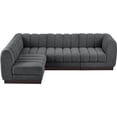thumbnail image 5 of Meridian Furniture Quinn 4-Piece L-Shaped Fabric Modular Sectional in Dark Gray, 5 of 15