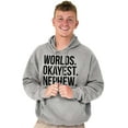 thumbnail image 3 of Worlds Okayest Nephew Aunt Uncle Joke Hoodie Hooded Sweatshirt Men Brisco Brands S, 3 of 5