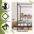 thumbnail image 2 of EnHomee Full Size Canopy Bed Frame with Headboard Canopy Metal Bed Frame with 4 Removable Posts Platform Metal Canopy Bed, Curtain Not Included, Black, 2 of 6
