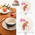 thumbnail image 3 of Watercolor Cartoon Bear on Retro Bicycle with Air Balloons Pot Holders Trivets, 2 PCS Round Cotton Thread Weave Potholders for Kitchens Hot Pads Table Mats Coasters for Hot Dishes, 3 of 7