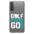 thumbnail image 1 of DistinctInk Clear Shockproof Hybrid Case for Galaxy S21 5G (6.2" Screen) - TPU Bumper Acrylic Back Tempered Glass Screen Protector - Golf Strong Go Long, 1 of 2