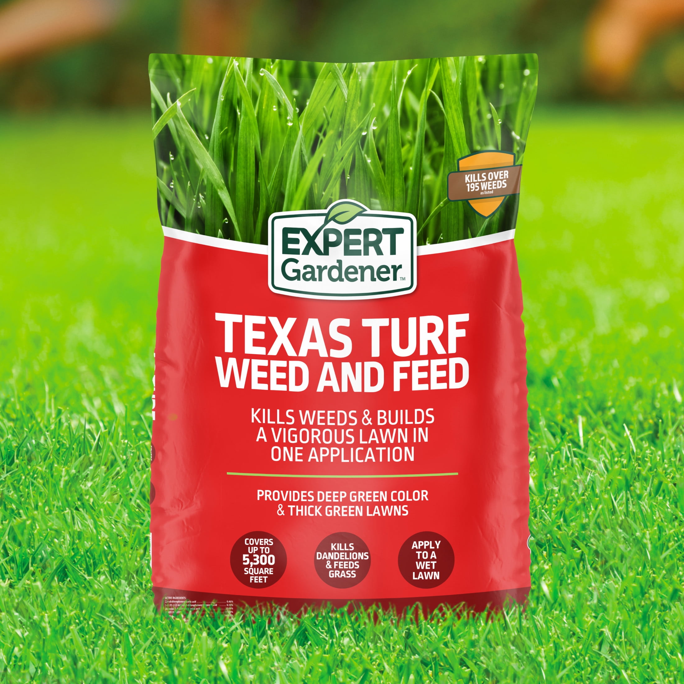 Expert Gardener Texas Turf Weed & Feed Lawn Fertilizer, 32.2 lb - Covers 5,300 Sq. ft.