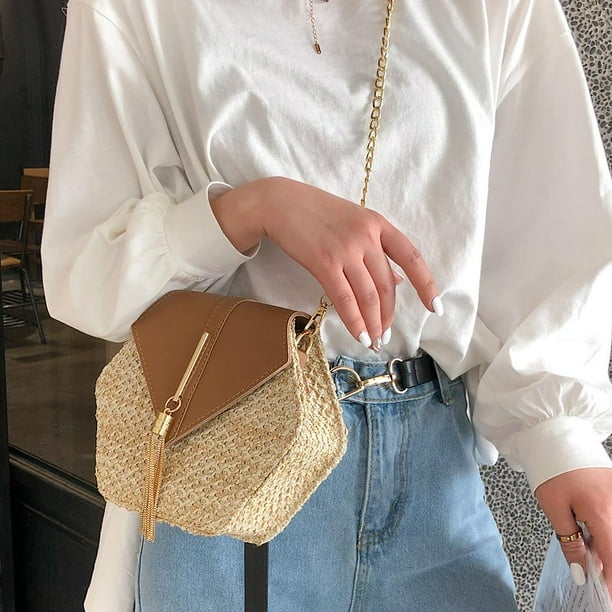 Bags Review Hexagona, BOLSO UNISEX ADULTOS, Chocolat, L 34 X H