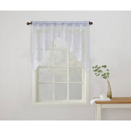 No 918 Alison Sheer Lace Kitchen Curtain Valance Tier Or Swag