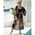 thumbnail image 4 of Edolynsa Colourful Printed Kimono Cardigan Plus Size Bikini Cover Up Summer Outfit Casual Homewear, 4 of 9