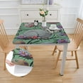thumbnail image 2 of HAOXIT Cotton Tail Party Vinyl Flannel Backed Spring Tablecloth - Cottage Style , Egg &amp; Wipe Clean Easy Care Vinyl Tablecloth, Square/Rectangle 46*46, 2 of 8